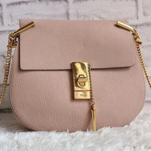 Borsa a tracolla Chloe Drew catena pelle rosa beige donna dal Giappone - Foto 1 di 13
