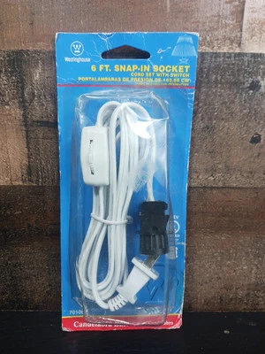 Westinghouse 70108 - Juego de cables de 6' con enchufe e interruptor de cable coleta a presión E12 Foto 1 de 4