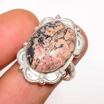 Natural Leopard Skin Jasper - Tonopah Handmade Antique Ring s.9.5 TR7533-170 - Image 1 of 3