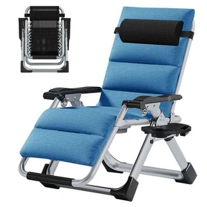 Zero Gravity Chair, Patio Folding Reclining Lounge Chair With Removable Cushion - Picture 1 of 12