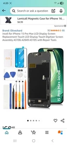 Iphone 15 Pro Max Screen Replacement LCD display - Picture 1 of 6