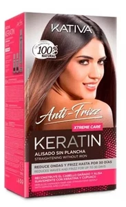 Kativa Anti-Frizz Xtreme Care Keratin Straightening Without Iron Kit - Picture 1 of 7