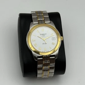36mm Working Vintage Men’s Tissot PR50 J376/476K Two Tone Date Quartz Watch - Picture 1 of 18