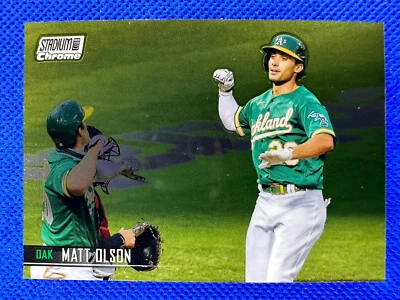 2021 #69 Matt Olson Topps Stadium Club Chrome Baseball Oakland Athletics - Image 1 of 2