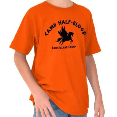 Camisetas Camp Half Blood Long Island Sound Pegasus Youth gola redonda menino ou menina - Imagem 1 de 3