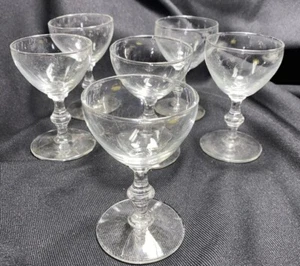 6 Vintage Cordial Clear Beautiful Champagne Wine Glass Goblet 4” Small Short - Picture 1 of 6