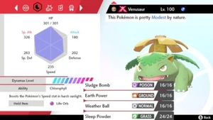 Pokemon Sword and Shield 6iv Shiny Venusaur - FAST DELIVERY! - Picture 1 of 1