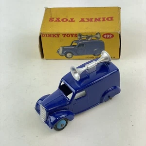 Vintage Dinky Toys Boxed No. 492 Loud Speaker Van Blue - Picture 1 of 20