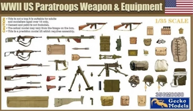 GECKO MODELS WWII US PARATROOPS WEAPON & EQUIPMENT 35GM0050 1:35 - Immagine 1 di 1