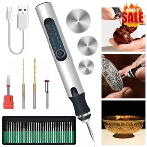 USB Rechargable Engraving Pen with 33 Bits Mini Electric DIY Engraver Cordless - Picture 1 of 13