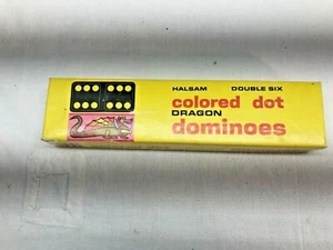 Halsam Colored Dot Double Six Dragon Dominos USA - Bild 1 von 7