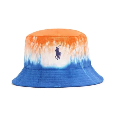 Polo Ralph Lauren 男式 L / XL 领带染料带刺绣标志小马桶帽全新带标签 89 美元 — 第 1/4 张图片