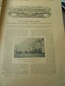 Dans le Far West Canadien Montagne Ville et Mine de Franck Gravure Article 1903 - Foto 1 di 2