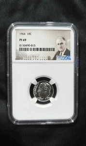 1964 Proof Roosevelt Dime Certified NGC PF 69 , 90% Silver "Great Eye" appeal - Picture 1 of 3