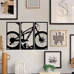 Mountain Bike Metal Wall Art Decoration For Living Room Bedroom Indoor Outdoor - Picture 1 of 5
