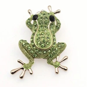 Broche prendedor de piedras preciosas de rana joyería fina en caja de regalo nuevo con etiquetas stock en EE. UU. Envío rápido - Imagen 1 de 6
