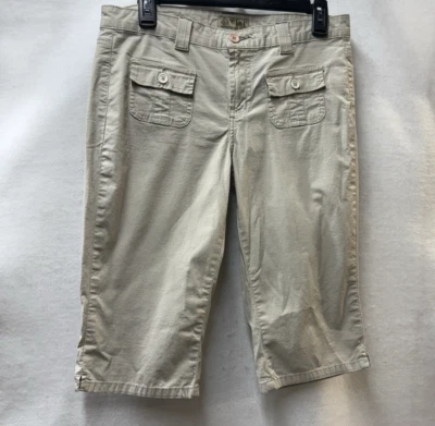Pantalones capri LEI Utility Gear caqui beige elástico junior para mujer talla 11 ¡ENVÍO RÁPIDO! Foto 1 de 4