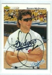 1992 Upper Deck Baseball #484 - Roger McDowell - autografiado - L. A. Dodgers - Imagen 1 de 1