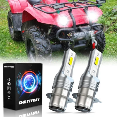 Headlights FIT For Yamaha Big Bear 400 YFM400F 4x4 2000-2002,2004-2006 LED WHITE - Image 1 of 4