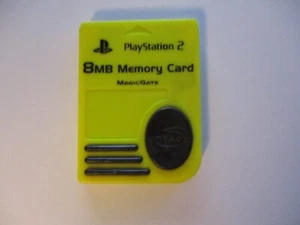 Playstation 2 PS2 Magic Gate Yellow 8MB Memory Card PS-80516 - Picture 1 of 2