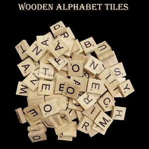 Azulejos Bloques de Madera Letras Negras Números para Artesanías A-Z Alfabetos Capitales Madera - Imagen 1 de 12