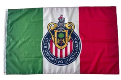 Chivas de Guadalajar México Fútbol Nueva Bandera Jersey Estilo 3’x5’ Bandera Foto 1 de 4