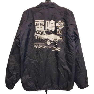 DGK Jacket Adult Medium Black Snap Graphic Print Spell Out Bomber Streetwear Foto 1 de 4