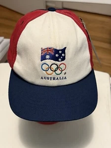 Vintage Team AUS Australien Flagge 2000 Olympische Spiele Sydney verstellbar hinten Kappe Mütze - Bild 1 von 8