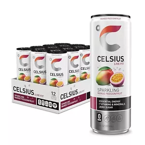 CELSIUS Sparkling Mango Passionfruit Functional Energy Drink 12 Fl (Pack of 12) - Picture 1 of 5