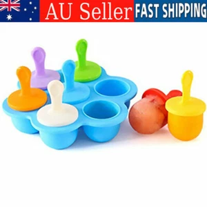 Soft Silicone Baby Kids Summer DIY Ice Cream Popsicle Molds Ice Maker Mould Tool - Picture 1 of 12