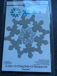 SIZZIX FRAMELITS 3 DIES SNOWFLAKE WINTER CHRISTMAS NEW SEALED - Picture 1 of 2