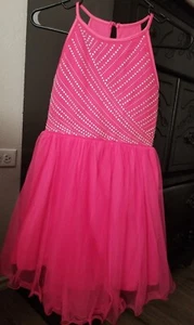 speechless dress girls 10 Hot Pink With Rhinestones - Picture 1 of 3
