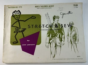 Stretch & Sew Sewing Pattern Ann Person Men's Tailored Jacket #1175 UNCUT 1972 - Picture 1 of 4