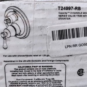 Borde de válvula desviador integrado Delta T24997-RB Cassidy 6 ajustes, bronce veneciano - Imagen 1 de 3