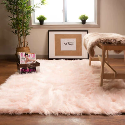 Faux Sheepskin Fur Area Rug Fluffy Shag Rug for Living Room, Bedrooms - Image 1 of 4