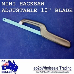 Mini 10" HACKSAW ADJUSTABLE 254MM PLASTIC Handle SOFT GRIP 1/2"X24TX10" BLADE - Picture 1 of 4