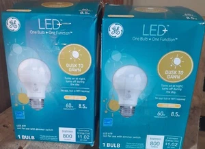 GE Dusk To Dawn Soft White 60-Watt A19 2 Pack LED Light Bulbs - Picture 1 of 5