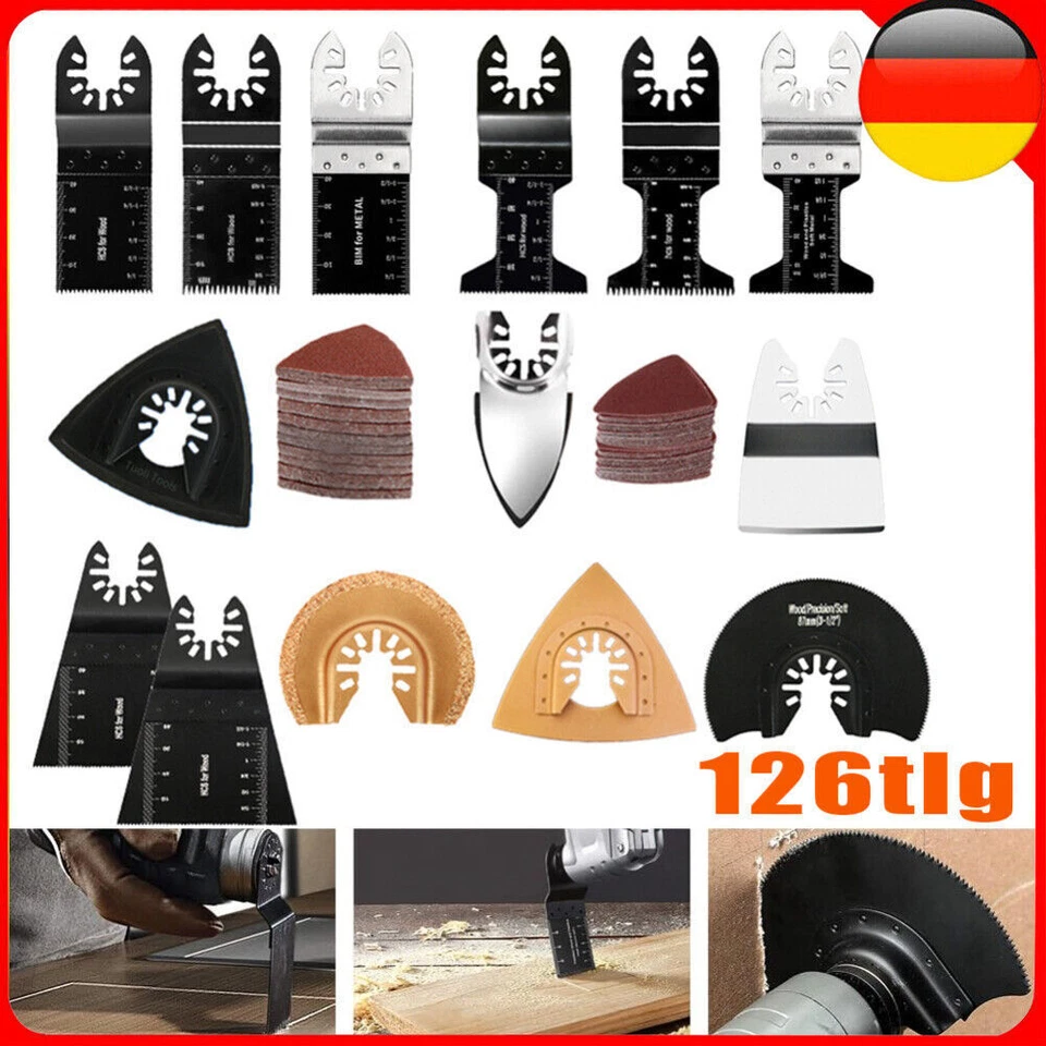 126x Sägeblatt Multifunktionswerkzeug Zubehör Set Multitool für DeWalt Makita DE - Bild 1 von 4