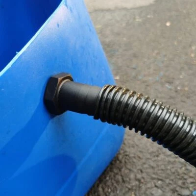 Water Butt Hose Pipe Black Corrugated Extension Overflow Tube Flexible Connector - Image 1 of 4