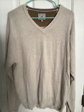 WOLSEY Pullover V-Neck SWEATER - Light Beige Brown - XL Extra Large - FREE SHIP