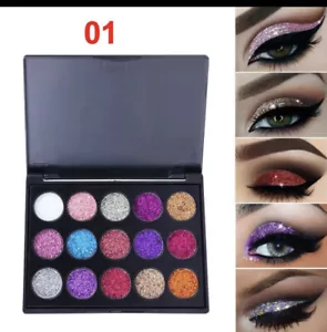 15 Colours Glitter Eyeshadow Eye Shadow Palette Makeup Shimmer Matte Cosmetic . - Picture 1 of 4