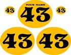Vintage Oval Custom Pre Printed Yellow Backgrounds with Black Numbers