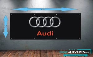 CAR LOGOS AUDI 1 - Workshop, Garage, Office or Showroom PVC BANNER - Any size - Picture 1 of 2
