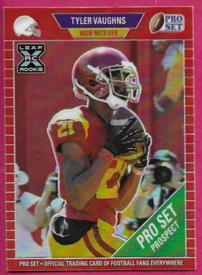 2021 Leaf Pro Set Metal Football TYLER VAUGHNS Rookie XRC Red Parallel 60/100 - Image 1 of 2