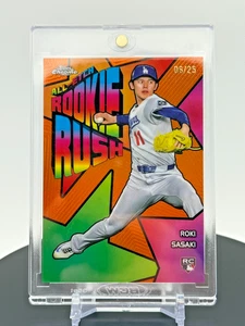 2025 Topps Chrome Roki Sasaki All-Etch Rookie Rush RC Orange Refractor /25 CLEAN - Picture 1 of 4