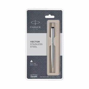 Parker Vector Stainless Steel Body CT Ball Pen Blue Ink - Imagen 1 de 11