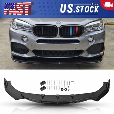 BMW E81 E82 E87 F39 X1 X2 Glossy Front Bumper Lip Spoiler Splitter Diffuser US Foto 1 de 4