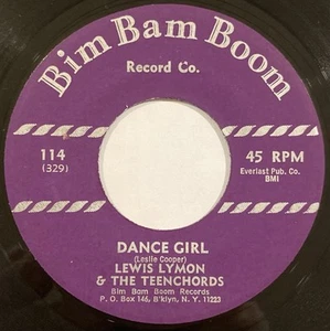 Lewis Lymon & The Teenchords – Dance Girl / Them There Eyes – Bim Bam Boom 45RPM - Picture 1 of 4