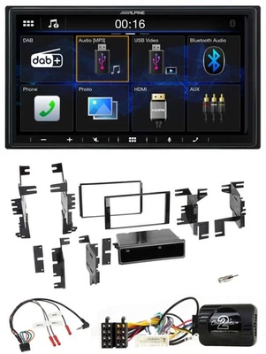 Alpine Bluetooth 2DIN Lenkrad DAB USB Autoradio für Nissan Cube Frontier Juke Na - Bild 1 von 4