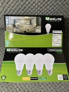 4x 4-Pack Maxlite LED Light Bulbs 13W = 100W Watt A19 Soft White 2700K Dimmable - Picture 1 of 5
